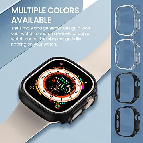 [4Pack] Tensea עבור Apple Watch Ultra Case אביזרים 49 ממ [ללא מגן מסך], כיסוי מגן קשה של פגוש מחשב קשה, מסגרת